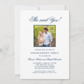 Ze zei ja marine bruiloft verlovingsfeest kaart (Voorkant)