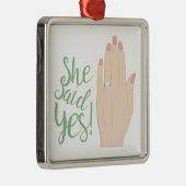 Ze zei ja metalen ornament (Rechts)