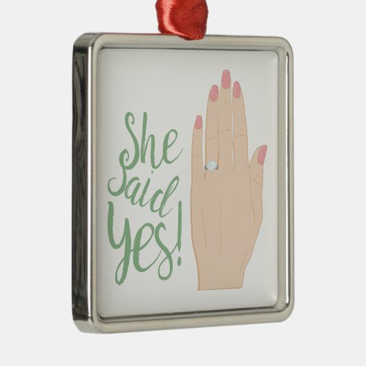 Ze zei ja metalen ornament (Rechts)