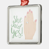 Ze zei ja metalen ornament (Links)