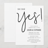 Ze zei ja: minimale betrokkenheid kaart (Voorkant / Achterkant)