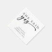 Ze Zei Ja Minimalistisch Script Bruidsfeest Servet (Hoek)