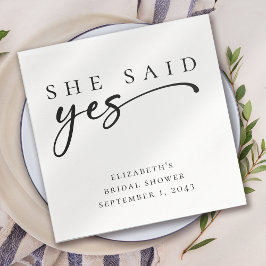 Ze Zei Ja Minimalistisch Script Bruidsfeest Servet