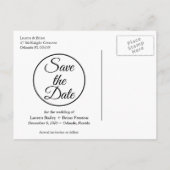 Ze zei: Ja Modern Foto Save the Date - zwart Aankondigingskaart (Achterkant)