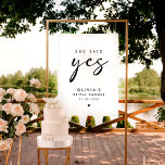 Ze zei ja modern handschrift welkom poster<br><div class="desc">Verhoog uw vrijgezellenfeest decor met het "She Said Yes Modern Handwriting Script Welcome Poster." Dit minimalistische bord, met een handgeschreven zwart script, voegt een unieke en verfijnde touch toe aan uw vrijgezellenfeest decoratie. Het welkomstbord "She Said Yes" geeft de toon aan voor een stijlvol en gedenkwaardig evenement. Het is ook...</div>