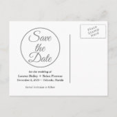 Ze zei ja Modern Photo Save the Date - grijs Aankondigingskaart (Achterkant)