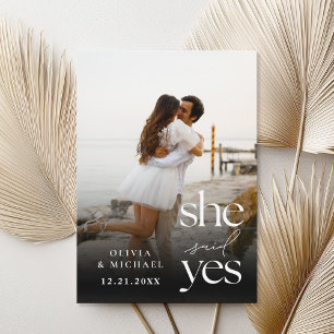 Ze zei ja Modern Photo Verloving Aankondiging