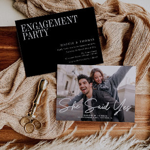 Ze zei ja modern tekst verloving uitnodiging