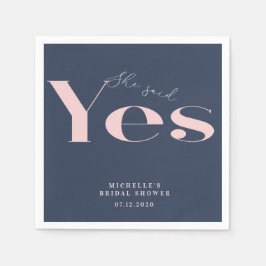 Ze zei ja modern vrijgezellenfeest voor typografie servet