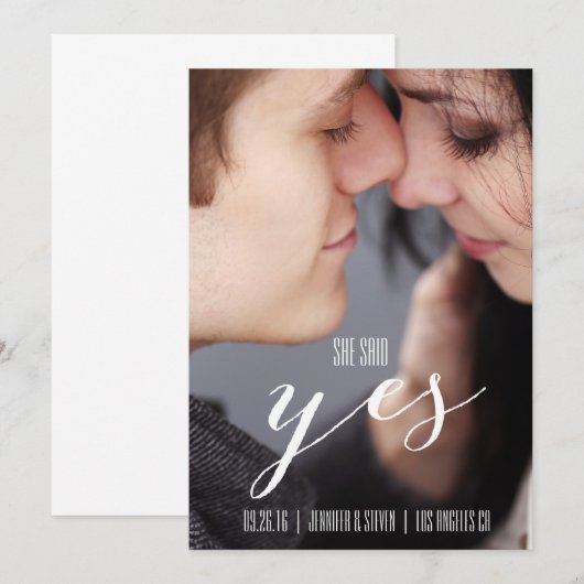 ZE ZEI JA | MODERNE FOTO BEWAREN DE DATUM SAVE THE DATE (Voorkant / Achterkant)