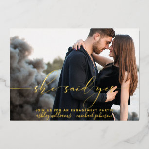 Ze zei ja moderne fotowedstrijd folie uitnodiging