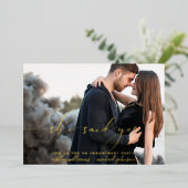 Ze zei ja moderne fotowedstrijd folie uitnodiging (Staand Voorkant)