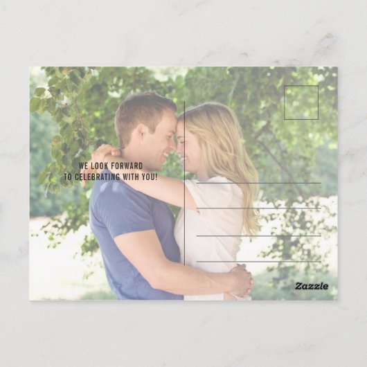 Ze zei ja | Moderne grafische foto slaat de datum  Briefkaart (Achterkant)