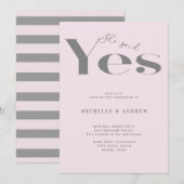 Ze zei ja moderne typografie verloving kaart (Voorkant / Achterkant)