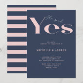 Ze zei ja moderne typografie verloving kaart (Voorkant / Achterkant)