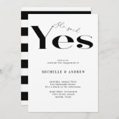 Ze zei ja moderne typografie verloving kaart (Voorkant / Achterkant)