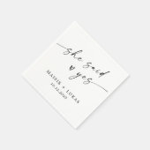 Ze zei ja, moderne verlovingsfeestservetten servet (Hoek)