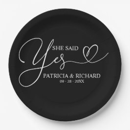 Ze zei ja Mooie verlovingsfeest papieren bord