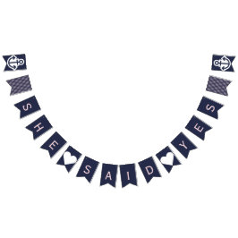 Ze zei ja Navy en Pink Nautical Bunting Vlaggetjes