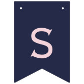 Ze zei ja Navy en Pink Nautical Bunting Vlaggetjes (Derde vlag)