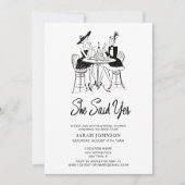 Ze zei ja Paris Pink & Black Vrijgezellenfeest Kaart (Voorkant)