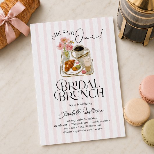 Ze Zei Ja Parisiaanse Bruidsbrunch Uitnodiging