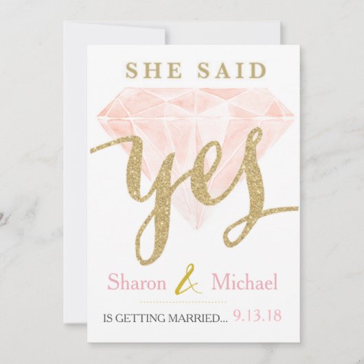 Ze zei ja Pink Diamond Aankondiging (Voorkant)