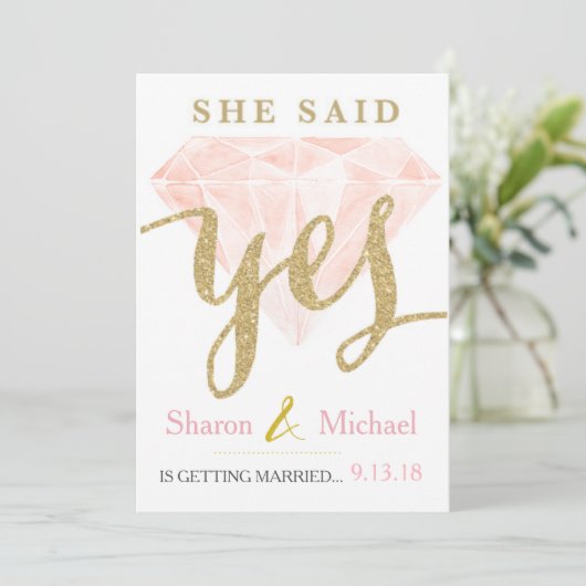 Ze zei ja Pink Diamond Aankondiging (Staand voorkant)