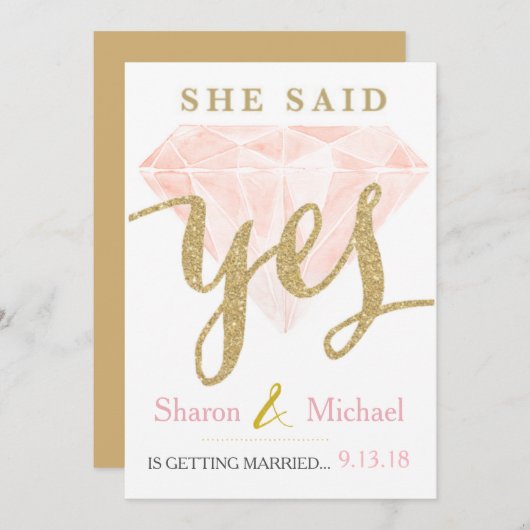 Ze zei ja Pink Diamond Aankondiging (Voorkant / Achterkant)