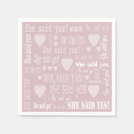 Ze zei ja Pink Engagement Party Servet