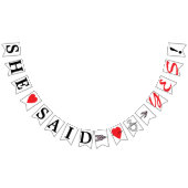 Ze zei ja, rood hart, diamanten ring en pijl vlaggetjes (Alle)