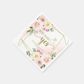 Ze zei ja Roze Bloemige Geometrische Bruiloftsdans Servet (Hoek)