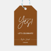 Ze zei ja, Rust Gift Label van Engagement Party Cadeaulabel (Voorkant)