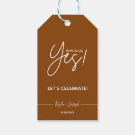 Ze zei ja, Rust Gift Label van Engagement Party Cadeaulabel