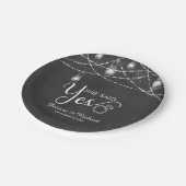 Ze zei ja Rustic Chalk Engagement Party Papieren Bordje (Gekanteld)