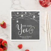 Ze zei ja Rustic Chalk Verlovingsfeest Servet (Insitu)