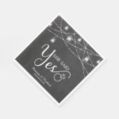 Ze zei ja Rustic Chalk Verlovingsfeest Servet (Hoek)