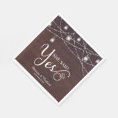 Ze zei Ja Rustic Engagement Feest Servet (Hoek)