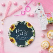 Ze zei ja Rustige Sunflower Engagement Party Papieren Bordje (Feest)