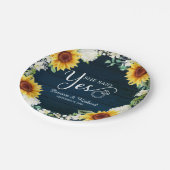 Ze zei ja Rustige Sunflower Engagement Party Papieren Bordje (Gekanteld)