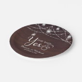 Ze zei Ja Rustige Verloving Feest Papieren Bordje (Gekanteld)