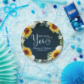 Ze zei ja Rustige zonnebloemen verlovingsfeestje  Papieren Bordje (Feest)