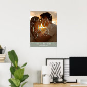 Ze zei ja salie Verloving foto welkomstbord Poster (Thuiskantoor)