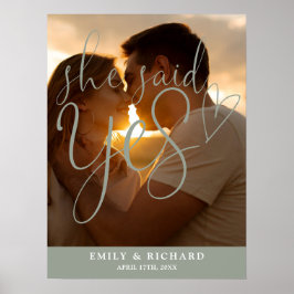 Ze zei ja salie Verloving foto welkomstbord Poster