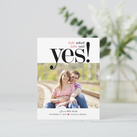 ZE ZEI JA Save the Date Briefkaart (Staand voorkant)