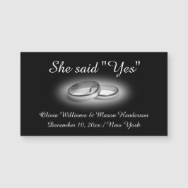 Ze zei "Ja" Save the Date Magnet in Black