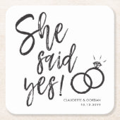 Ze zei ja! | Schrijfbriefing van bezoekende partij Kartonnen Onderzetters (Voorkant)