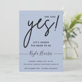 Ze zei ja Simple Bridal Shower Uitnodiging (Staand voorkant)