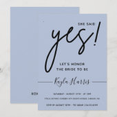 Ze zei ja Simple Bridal Shower Uitnodiging (Voorkant / Achterkant)