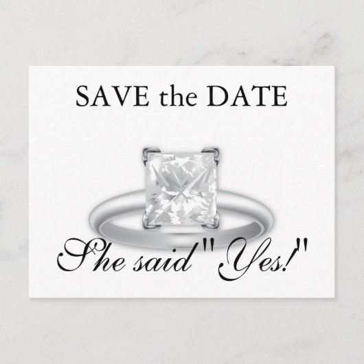 Ze zei ja! Sla de datum diamanten ring Kaarten op (Voorkant)